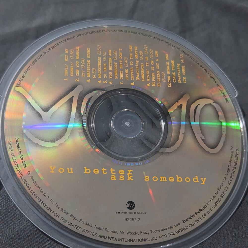 Vtg 1993 Yo Yo You Better Ask Somebody CD